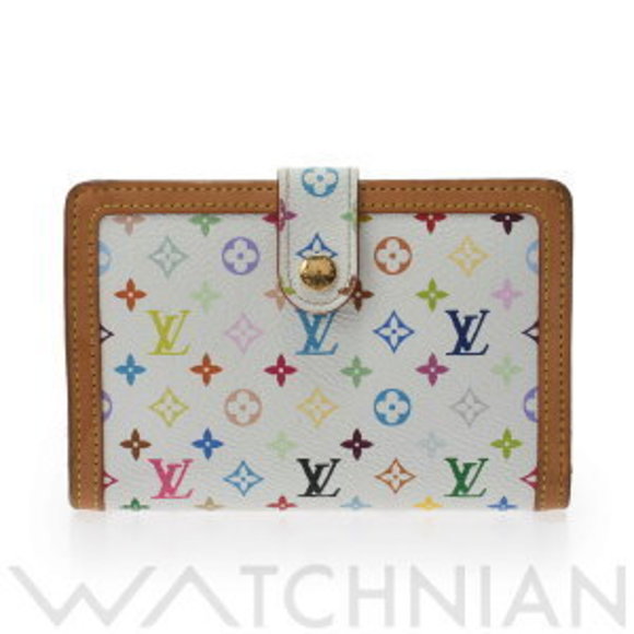 Louis Vuitton Wallet Portefeuille Blanc Long Viennois Multicolor Canvas - Picture 1 of 9